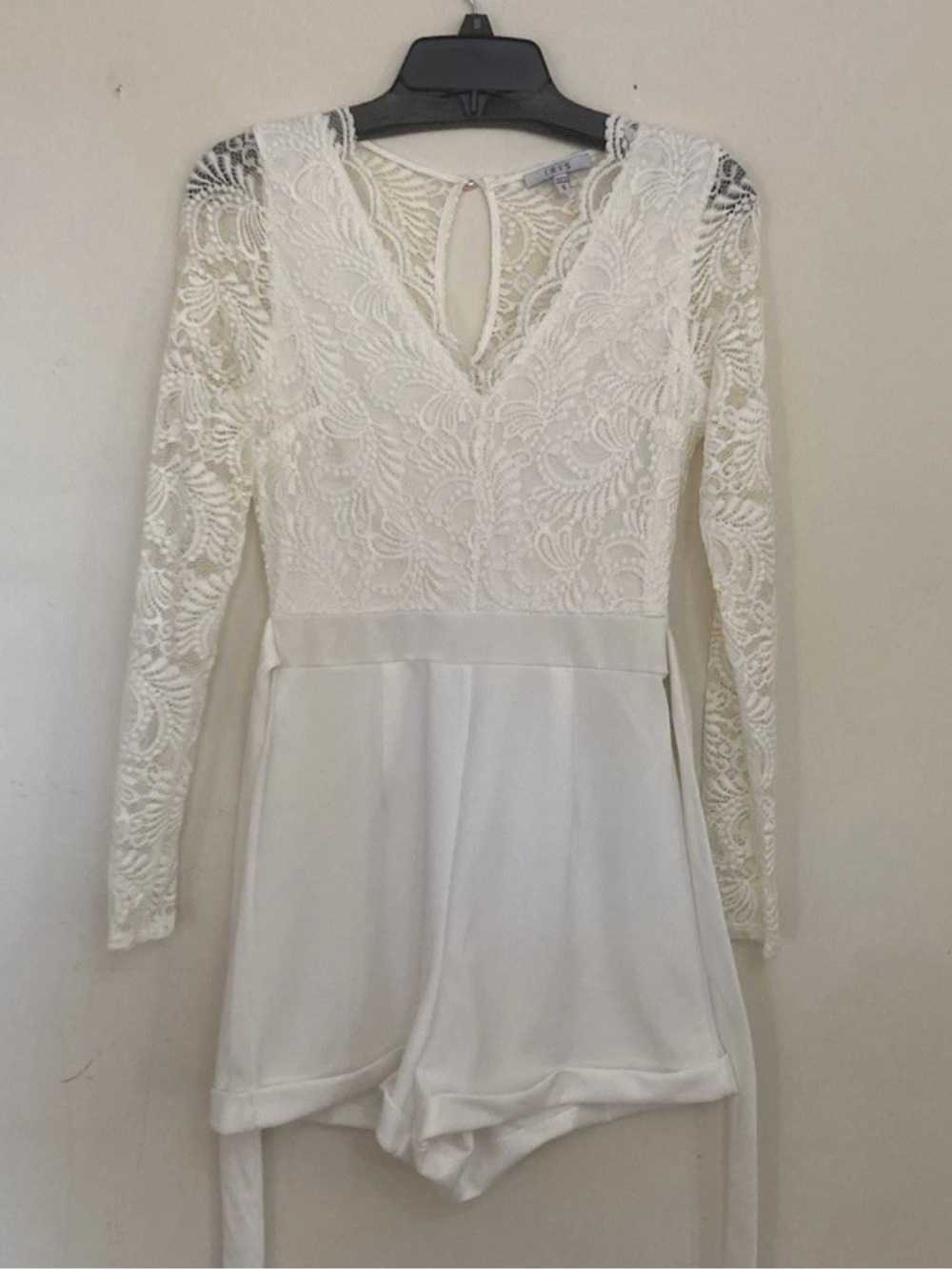 8-16 Iris White Shorts Romper Lace Small Bridal